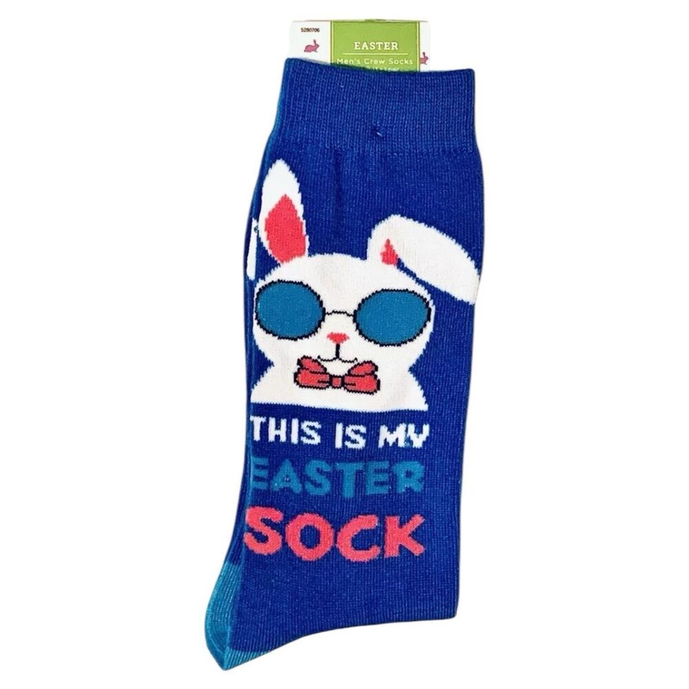 Men’s Easter Bunny Crew Socks Size 9-13